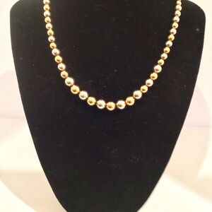 Vintage Gold/Silver 16” Graduated Ball Bead Necklace